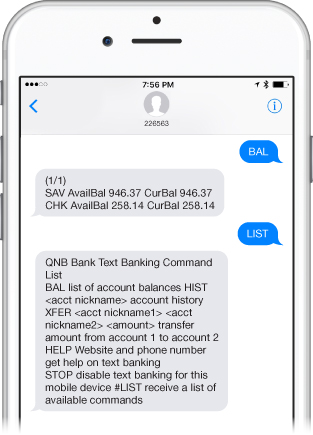 Phone using QNB-Text