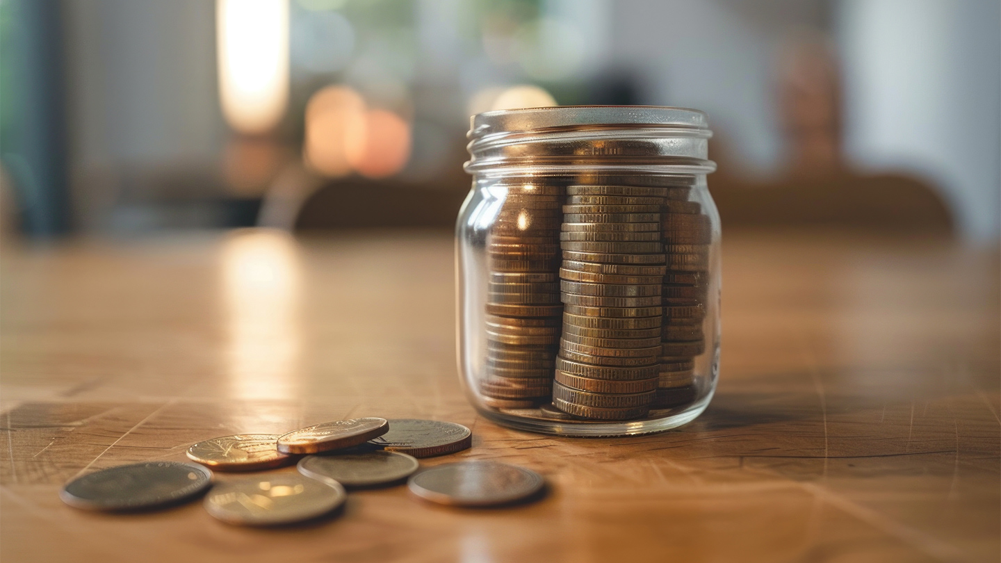 Coins in a jar